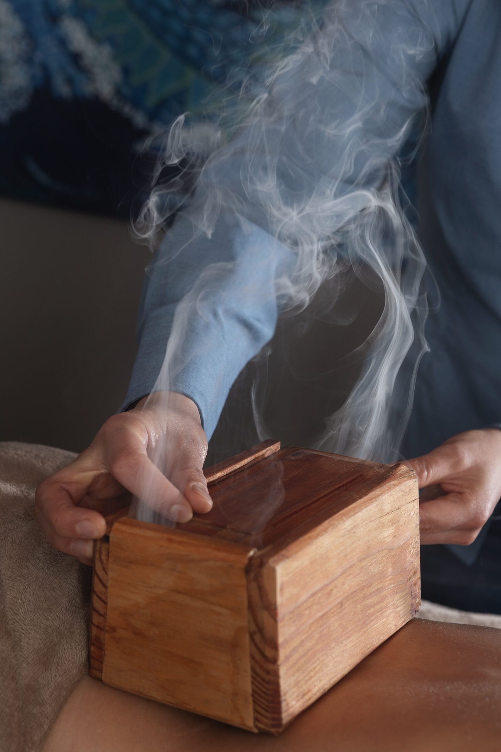 Aplicacion de moxa en caja